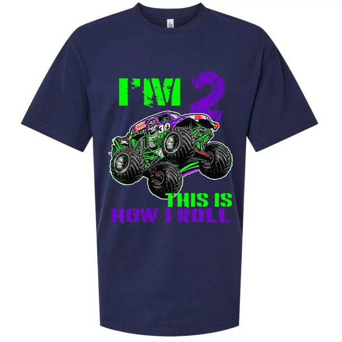 Kids Monster Trucks Are My Jam 2nd Birthday Boy 2 Years Old Sueded Cloud Jersey T-Shirt