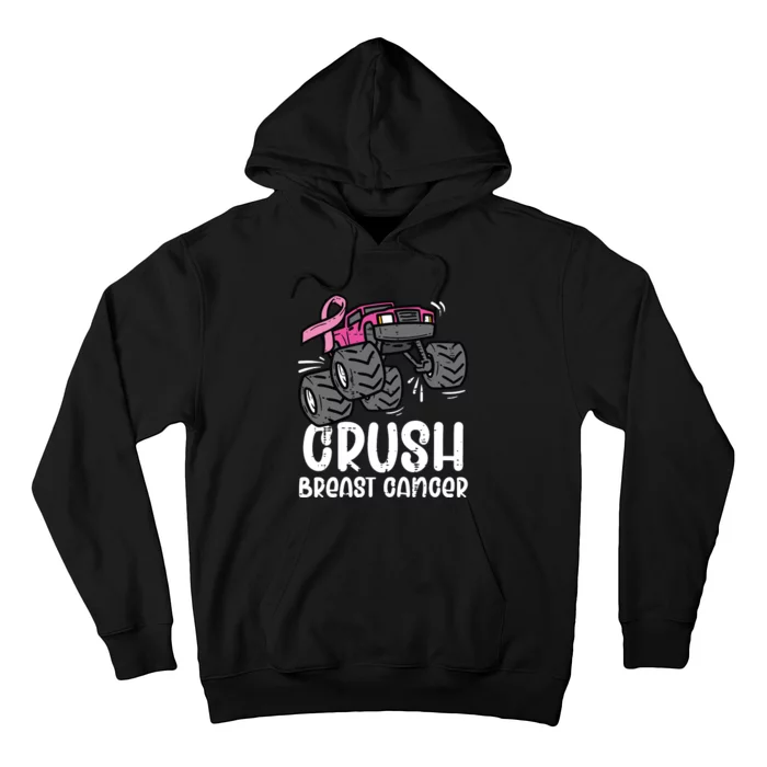 Kids Monster Truck Pink Breast Cancer Awareness Kids Hoodie