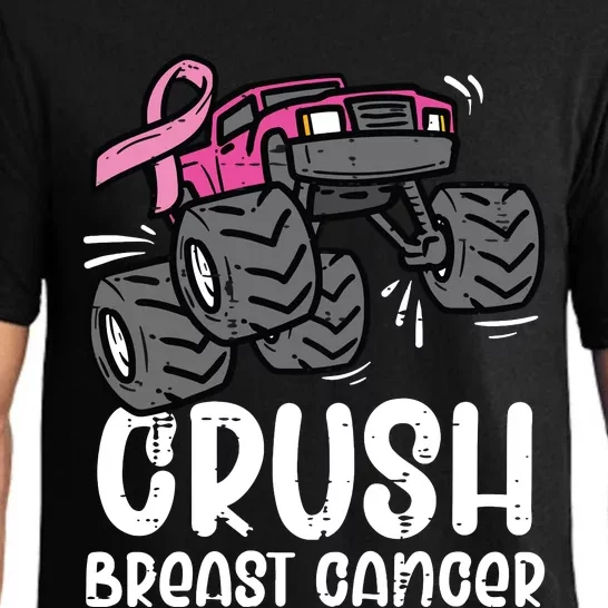 Kids Monster Truck Pink Breast Cancer Awareness Kids Pajama Set