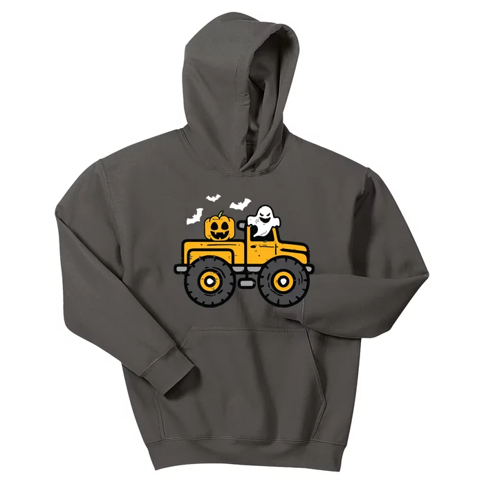 Kids Monster Truck Ghost Pumpkin Halloween Costume Boy Kids Hoodie