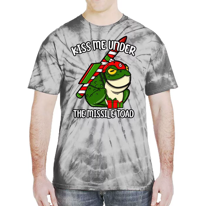 K.iss Me Under The Missile Toad Funny Christmas Holiday Joke Tie-Dye T-Shirt