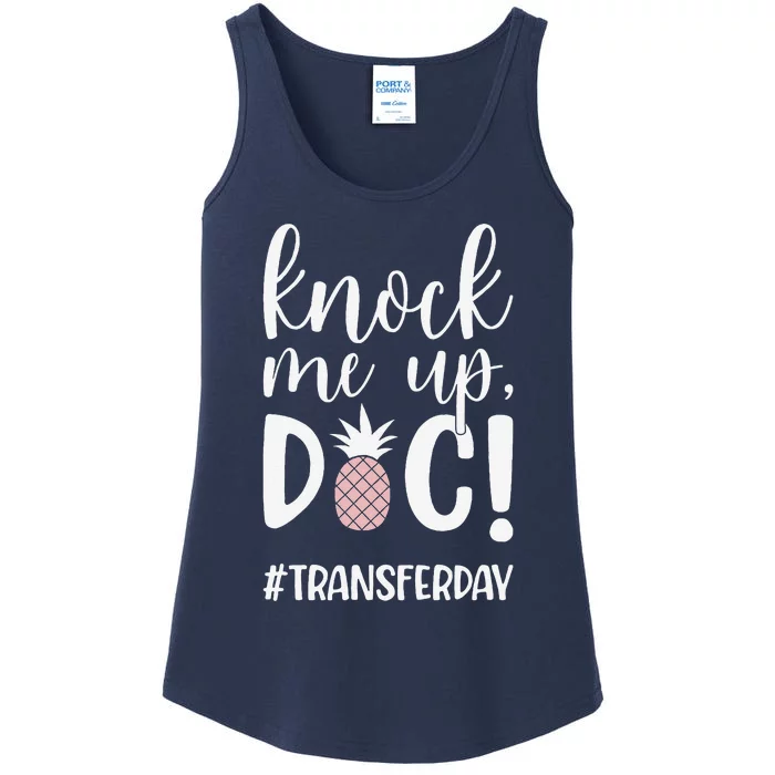 Knock Me Up Doc Transfer Day Ivf Transfer Day Couple Ladies Essential Tank