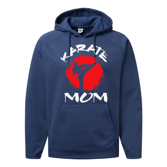 Karate Mom Vintage Martial Art Self And Defense Mother's Day Performance Fleece Hoodie