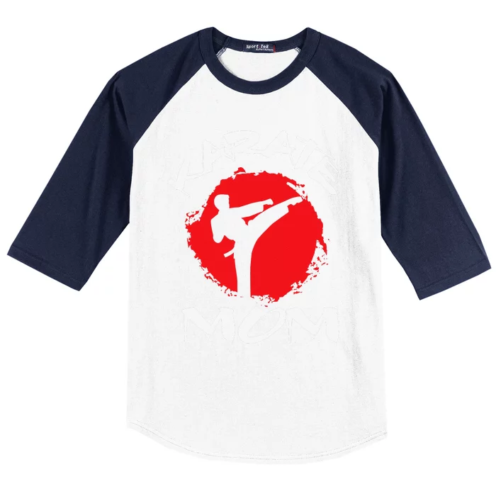 Karate Mom Vintage Martial Art Self And Defense Mother's Day Baseball Sleeve Shirt