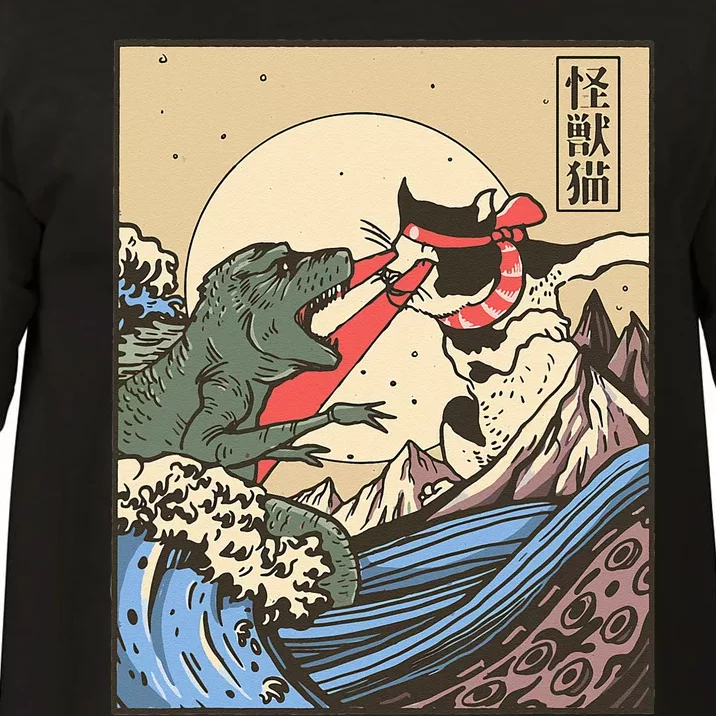 Kaiju Monster Vs Cat Laser Eye Fight Japanese Zilla Comfort Colors T-Shirt