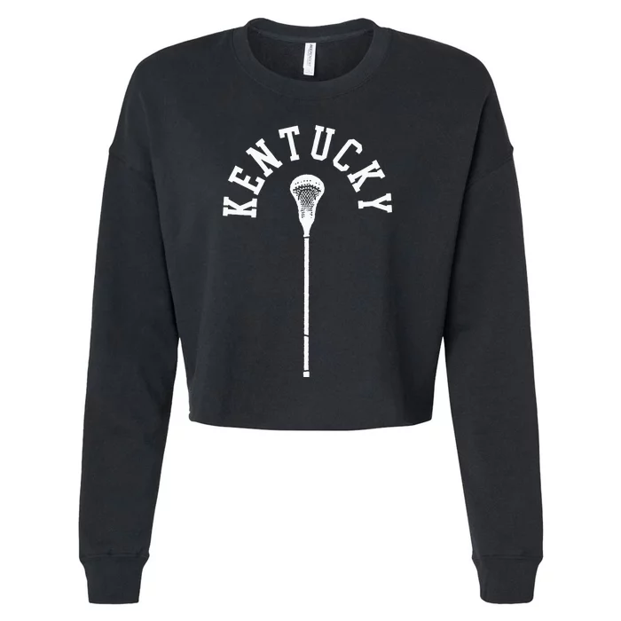 Kentucky Minimalist Vertical Lacrosse Stick Cropped Pullover Crew