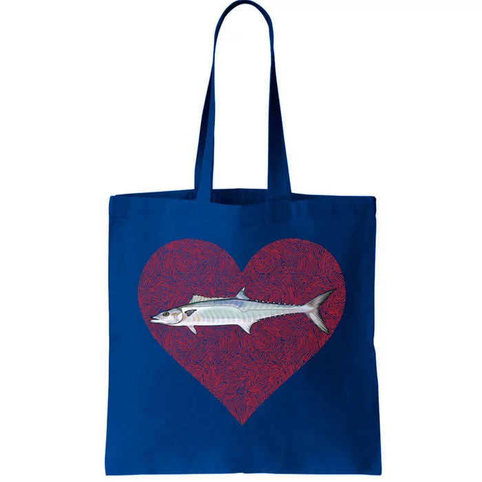 King Mackerel Valentines Day Fish Love Fingerprint Meaningful Gift Tote Bag