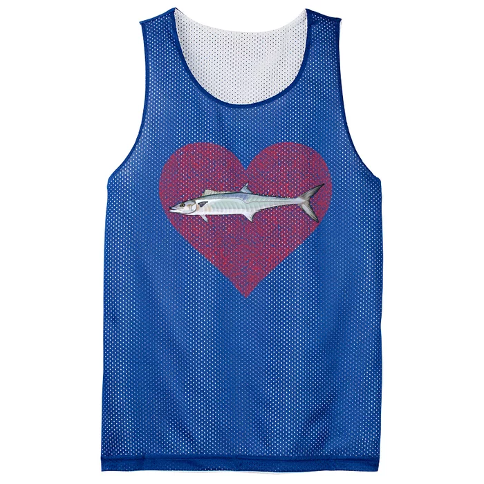 King Mackerel Valentines Day Fish Love Fingerprint Meaningful Gift Mesh Reversible Basketball Jersey Tank