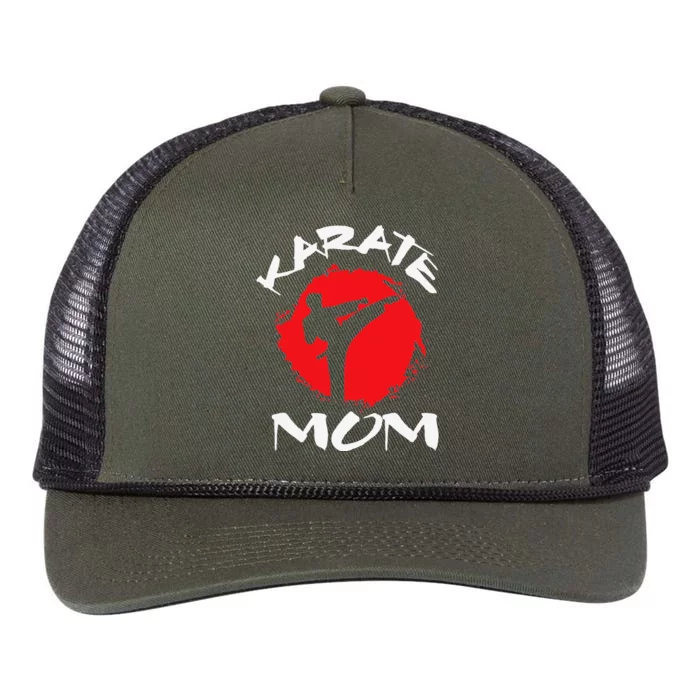 Karate Mom Vintage Martial Art Self and Defense Mother's Day Retro Rope Trucker Hat Cap