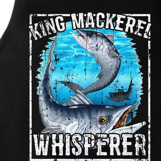 King Mackerel Whisperer Deep Sea Fishing Ladies Tri-Blend Wicking Tank