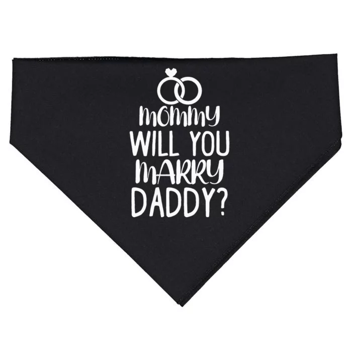 Kids Mommy Will You Marry My Daddy Funny Marriage Proposal USA-Made Doggie Bandana