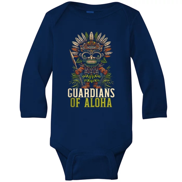 Kanaka Maoli Warrior Native Hawaiian Islands Hawaii Flag Baby Long Sleeve Bodysuit