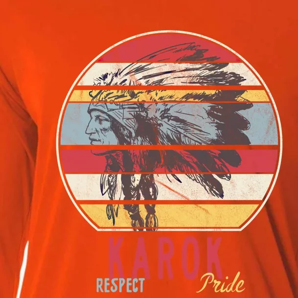 Karok Native American Indian Tribe Respect Pride Retro Sun Gift Cooling Performance Long Sleeve Crew