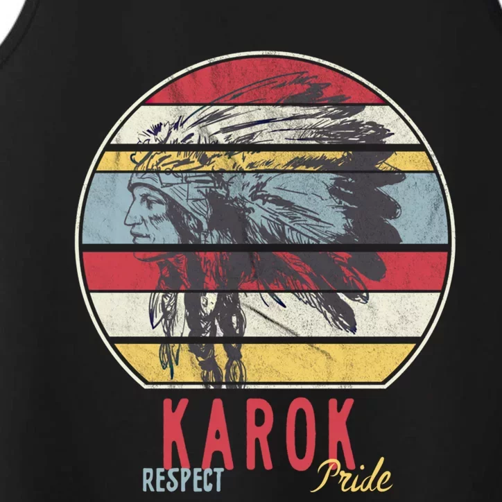 Karok Native American Indian Tribe Respect Pride Retro Sun Gift Performance Tank