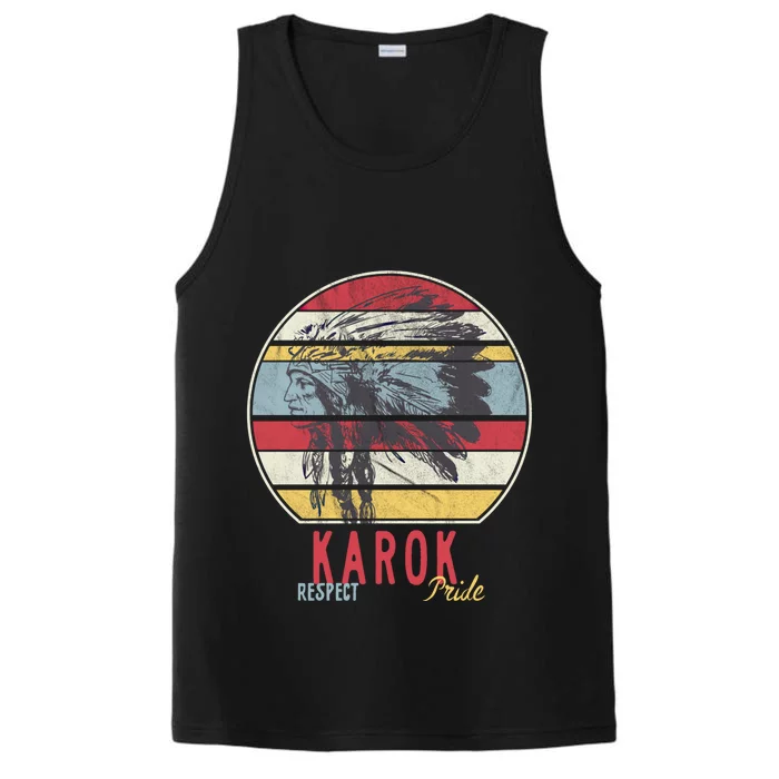 Karok Native American Indian Tribe Respect Pride Retro Sun Gift Performance Tank