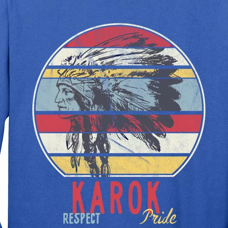 Karok Native American Indian Tribe Respect Pride Retro Sun Gift Long Sleeve Shirt