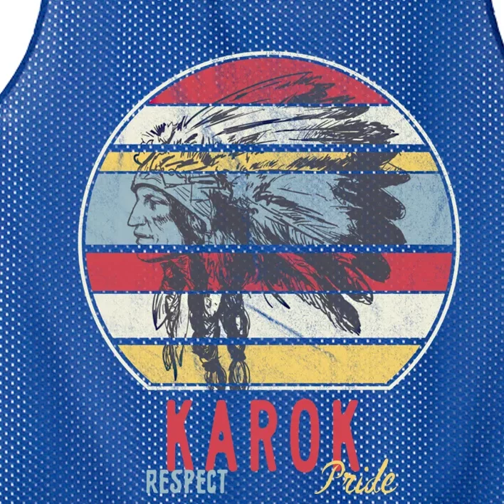 Karok Native American Indian Tribe Respect Pride Retro Sun Gift Mesh Reversible Basketball Jersey Tank