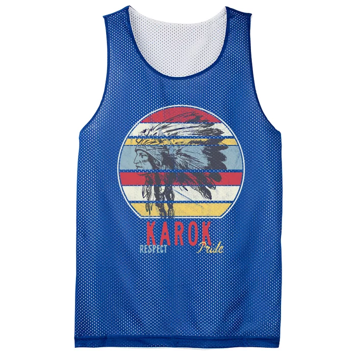 Karok Native American Indian Tribe Respect Pride Retro Sun Gift Mesh Reversible Basketball Jersey Tank