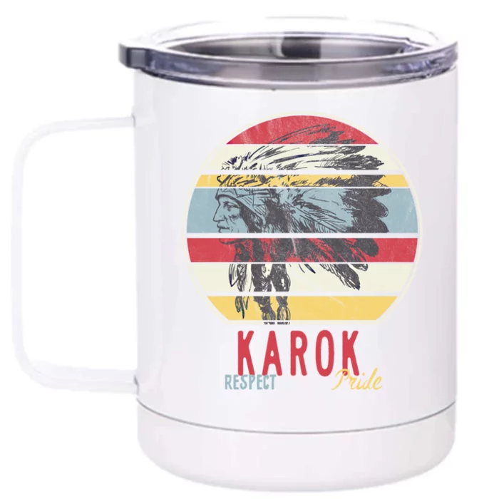 Karok Native American Indian Tribe Respect Pride Retro Sun Gift Front & Back 12oz Stainless Steel Tumbler Cup