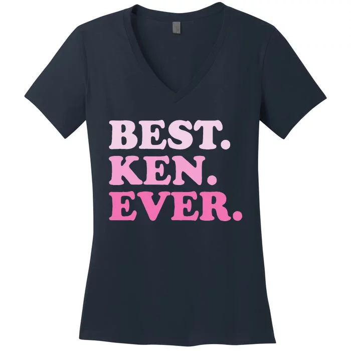 Ken Name Best Ken Ever Vintage Groovy Funny Women's V-Neck T-Shirt