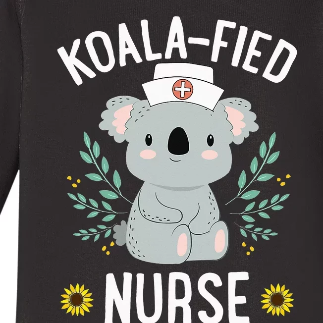 KoalaFied Nurse Cute Koala Bear Lover Sunflower Baby Long Sleeve Bodysuit