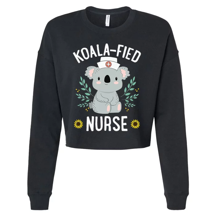 KoalaFied Nurse Cute Koala Bear Lover Sunflower Cropped Pullover Crew