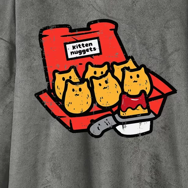 Kitten Nuggets Cute Fast Food Cat Food Lover Hooded Wearable Blanket