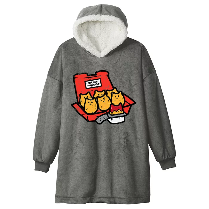 Kitten Nuggets Cute Fast Food Cat Food Lover Hooded Wearable Blanket