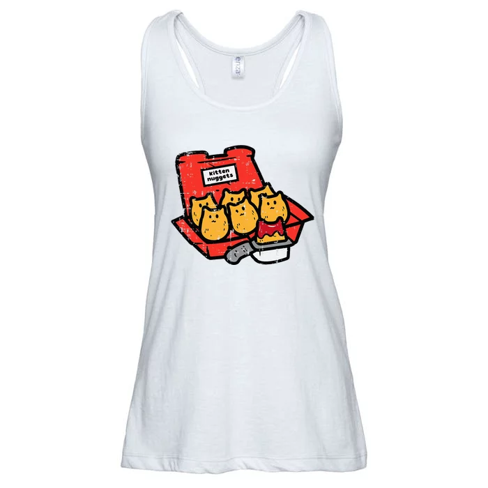 Kitten Nuggets Cute Fast Food Cat Food Lover Ladies Essential Flowy Tank