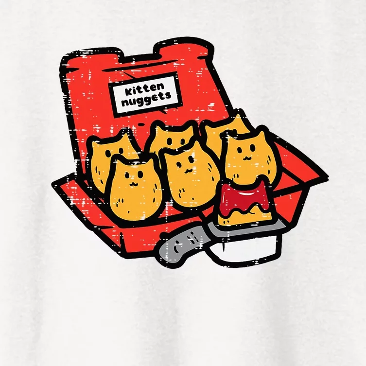 Kitten Nuggets Cute Fast Food Cat Food Lover Women's Crop Top Tee