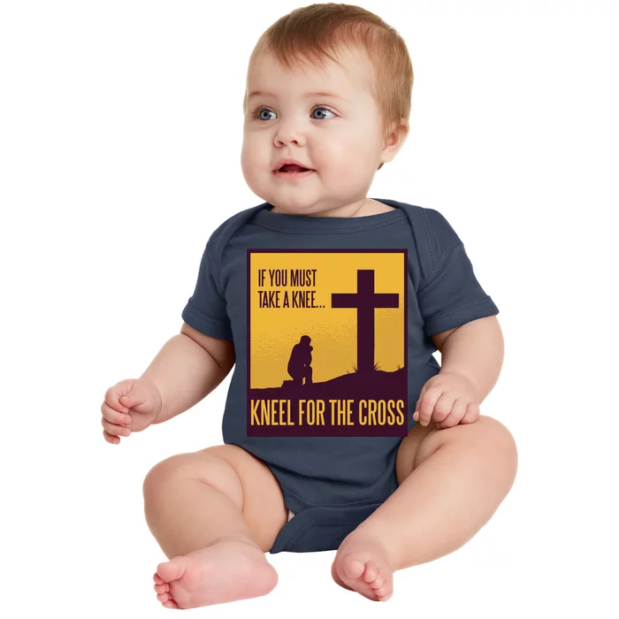 Kneel For The Cross Christian Baby Bodysuit