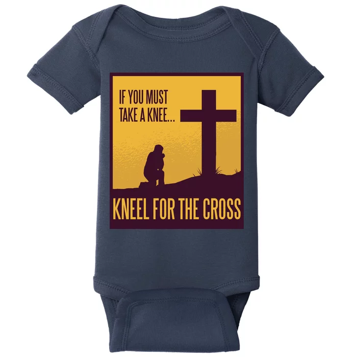 Kneel For The Cross Christian Baby Bodysuit