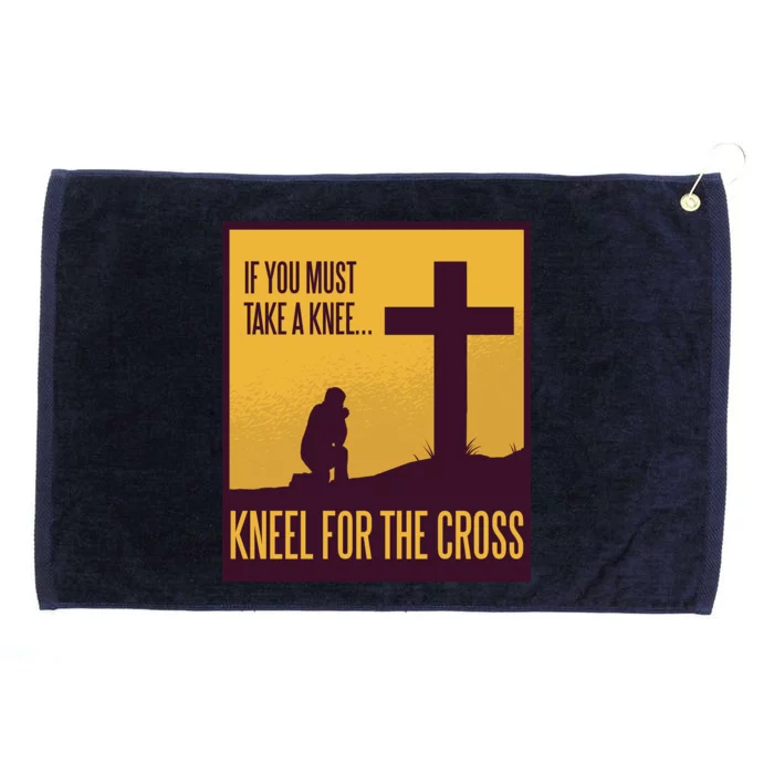 Kneel For The Cross Christian Grommeted Golf Towel