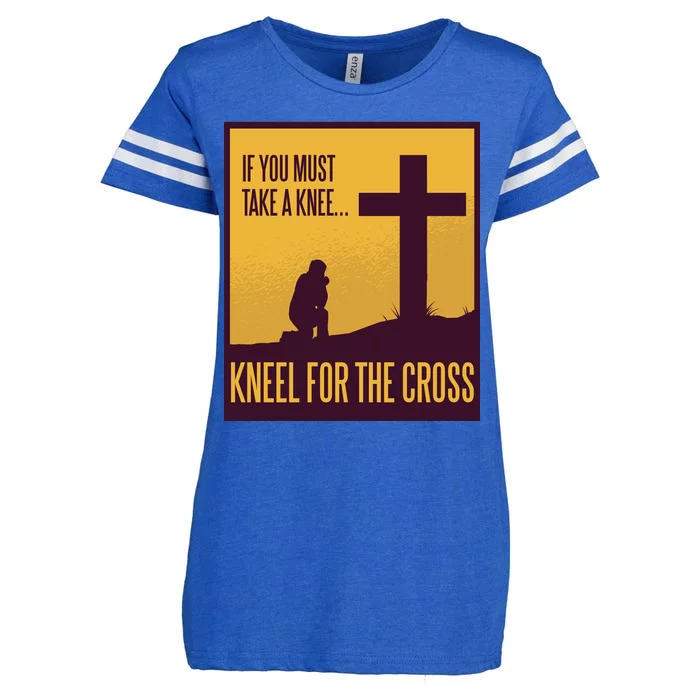 Kneel For The Cross Christian Enza Ladies Jersey Football T-Shirt