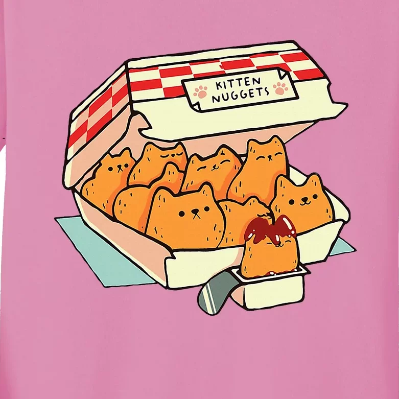 Kitten Nuggets Fast Food Cat Kids Long Sleeve Shirt