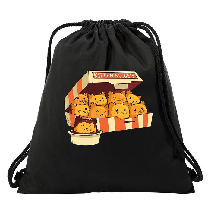 Kitten Nuggets Funny Cats & Chicken Nuggets Lover Funny Cat Drawstring Bag