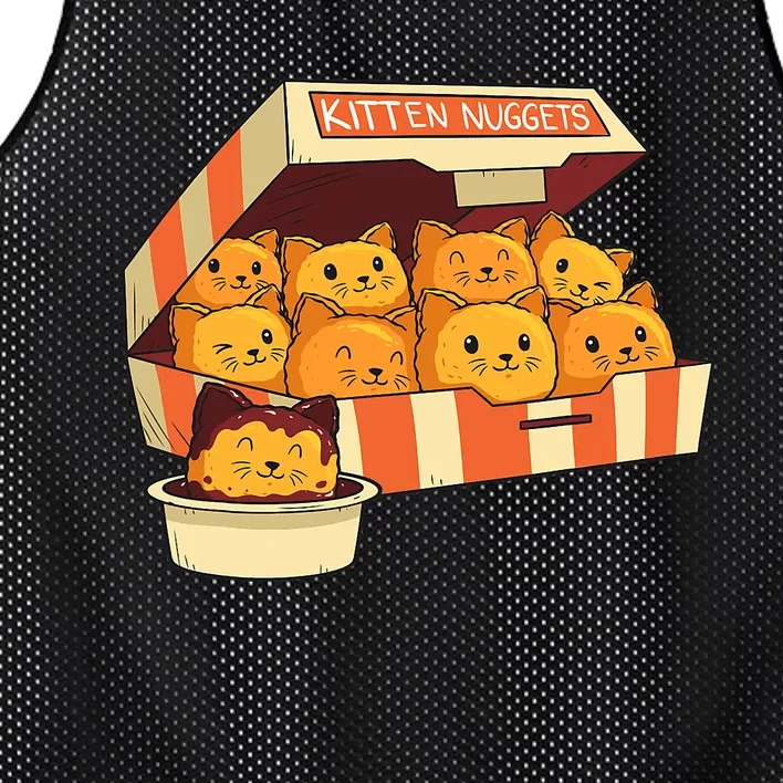 Kitten Nuggets Funny Cats & Chicken Nuggets Lover Funny Cat Mesh Reversible Basketball Jersey Tank