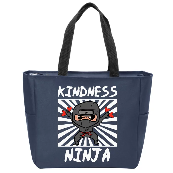 Kindness Ninja Funny Unity Day Orange Anti Bullying Zip Tote Bag