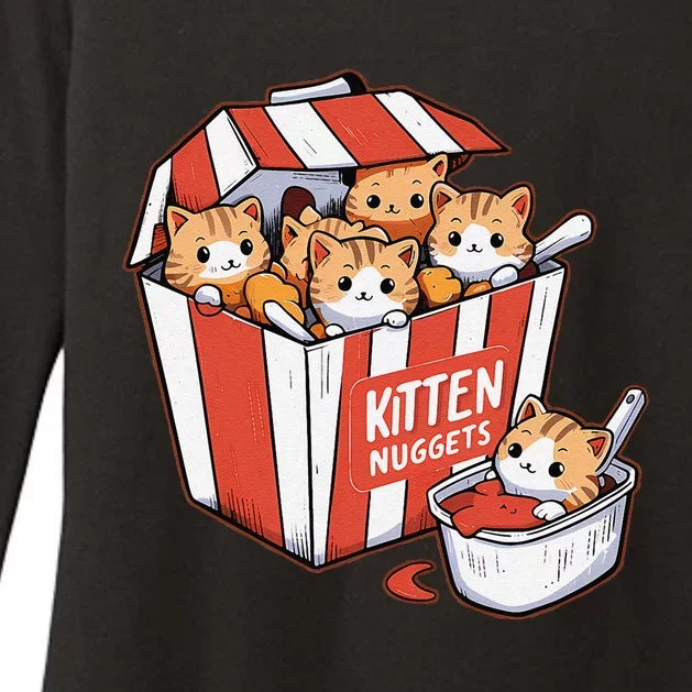 Kitten Nuggets Food Pun Cat Kittens Chicken Nuggets Womens CVC Long Sleeve Shirt