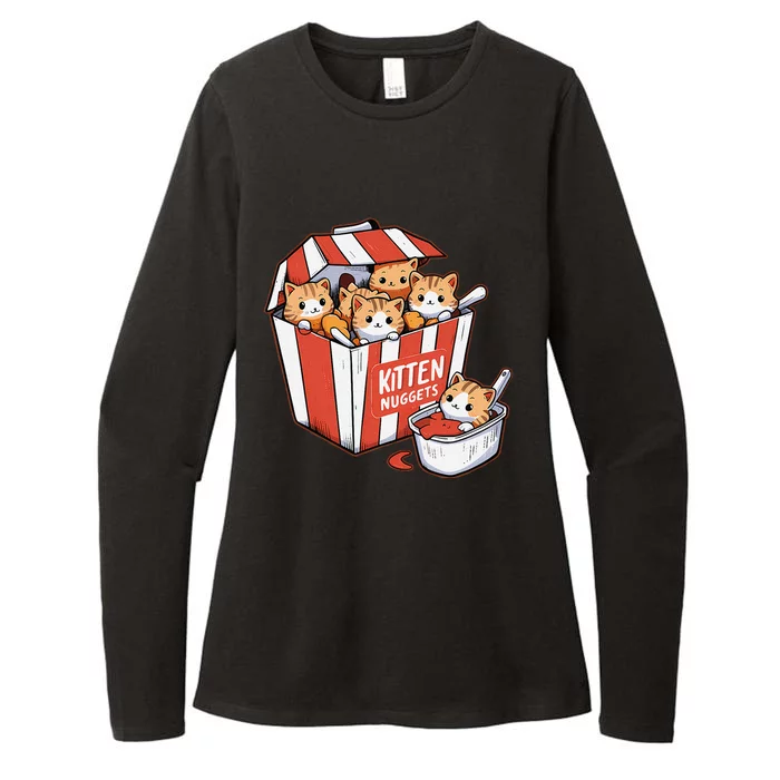 Kitten Nuggets Food Pun Cat Kittens Chicken Nuggets Womens CVC Long Sleeve Shirt