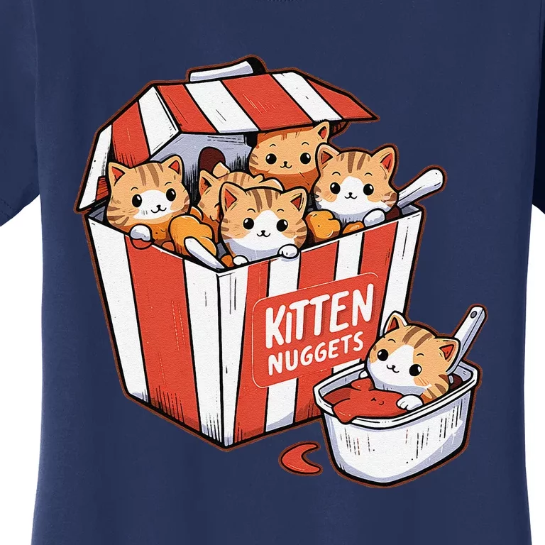 Kitten Nuggets Food Pun Cat Kittens Chicken Nuggets Women's T-Shirt