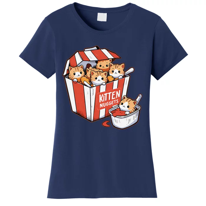 Kitten Nuggets Food Pun Cat Kittens Chicken Nuggets Women's T-Shirt