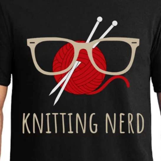 Knitting Nerd Funny Grandma Mom Knit Needles Yarn Lover Gift Meaningful Gift Pajama Set