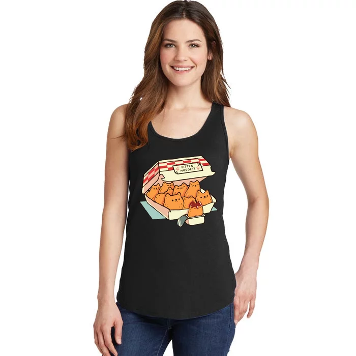 Kitten Nuggets Fast Food Cat By Tobe Fonseca Ladies Essential Tank