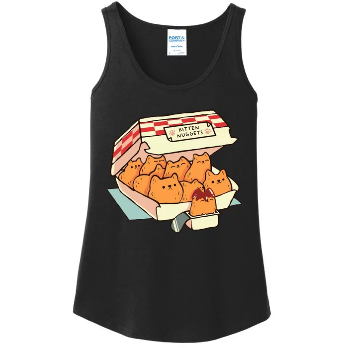 Kitten Nuggets Fast Food Cat By Tobe Fonseca Ladies Essential Tank