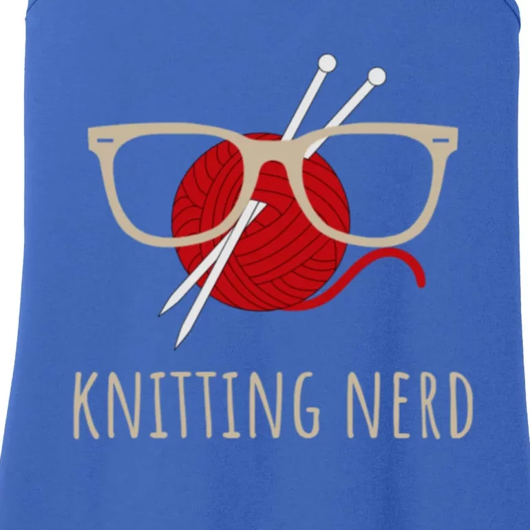 Knitting Nerd Funny Grandma Mom Knit Needles Yarn Lover Gift Great Gift Ladies Essential Tank