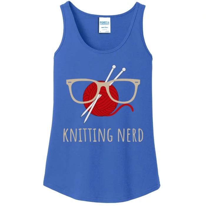 Knitting Nerd Funny Grandma Mom Knit Needles Yarn Lover Gift Great Gift Ladies Essential Tank