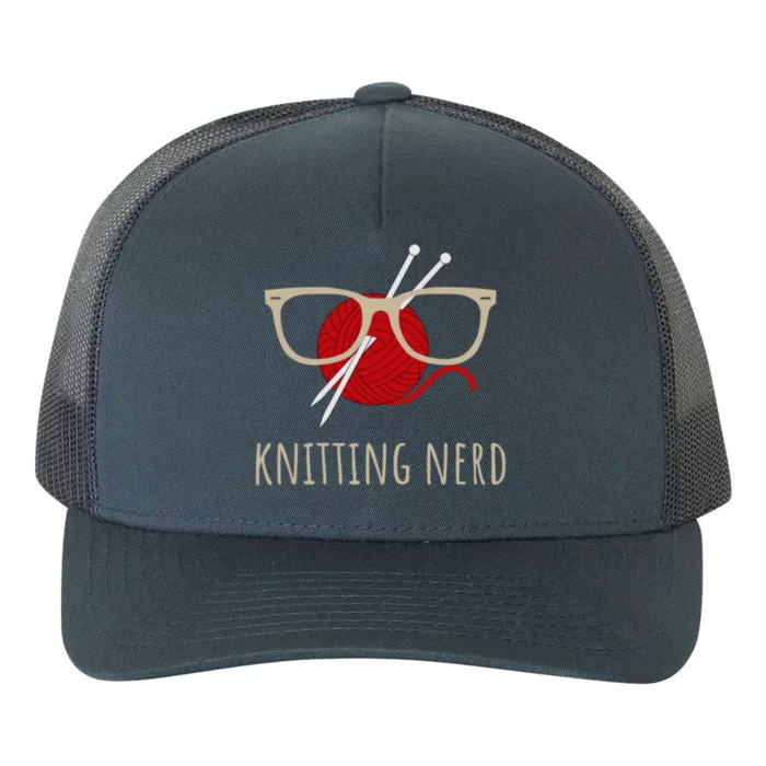 Knitting Nerd Funny Grandma Mom Knit Needles Yarn Lover Gift Great Gift Yupoong Adult 5-Panel Trucker Hat