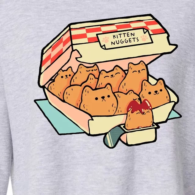 Kitten Nuggets Funny Cat Lover Gift Cropped Pullover Crew