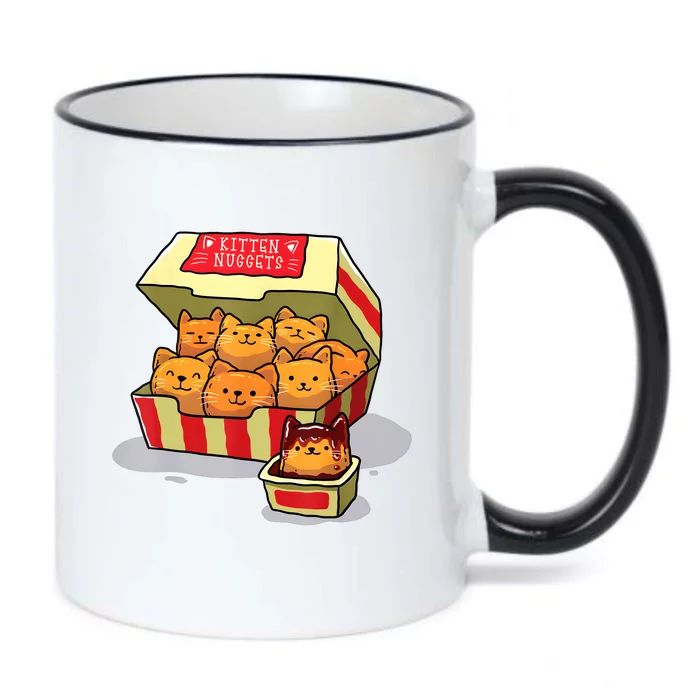 Kitten Nuggets Food Pun Cat Lover Gift Chicken Nuggets Black Color Changing Mug